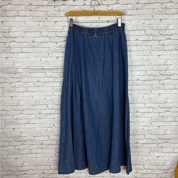 Vintage Southwest Canton Denim Basque Waist A line Maxi Skirt - Picture 6 of 6